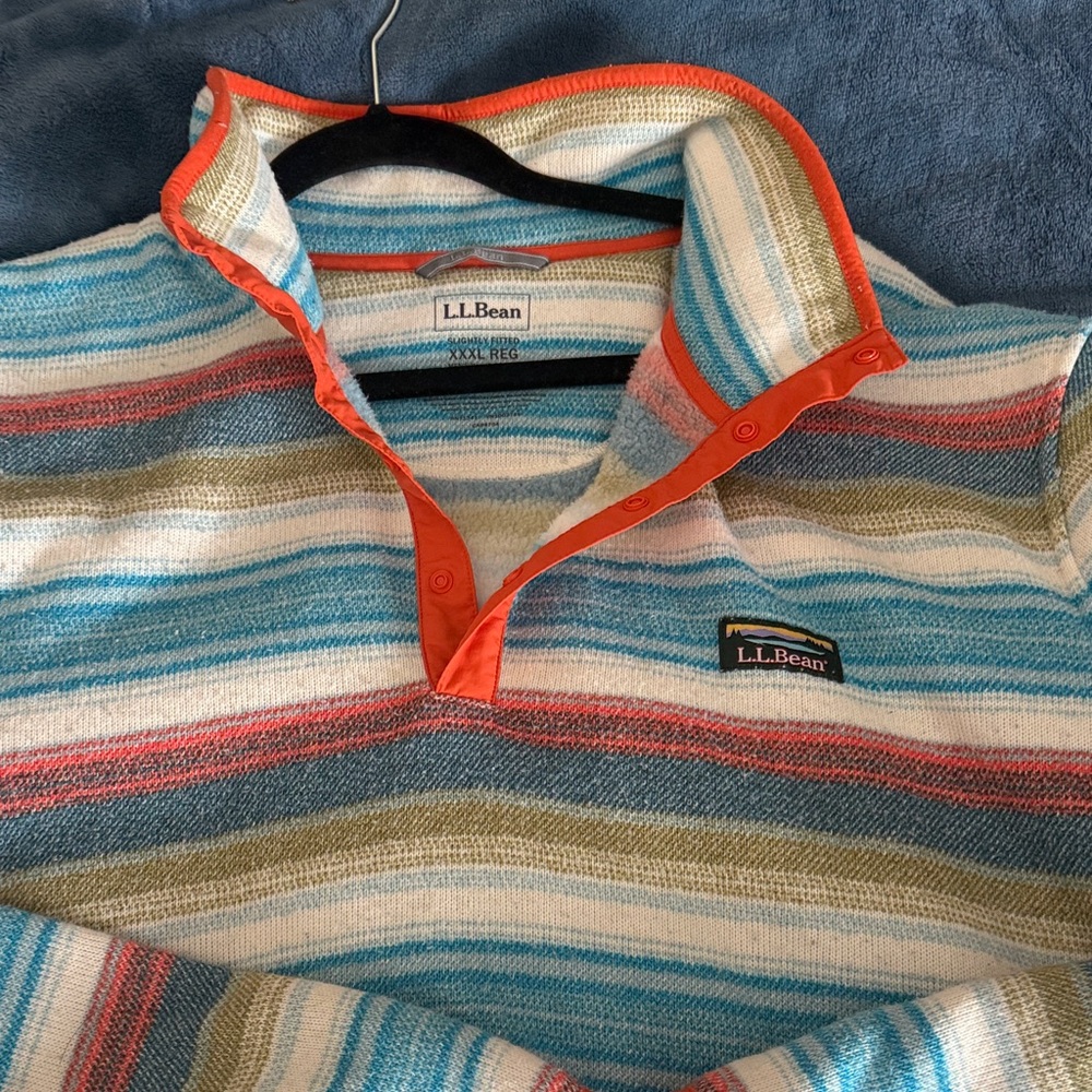 L.L. Bean Multicolor Striped Button-Up Sweater